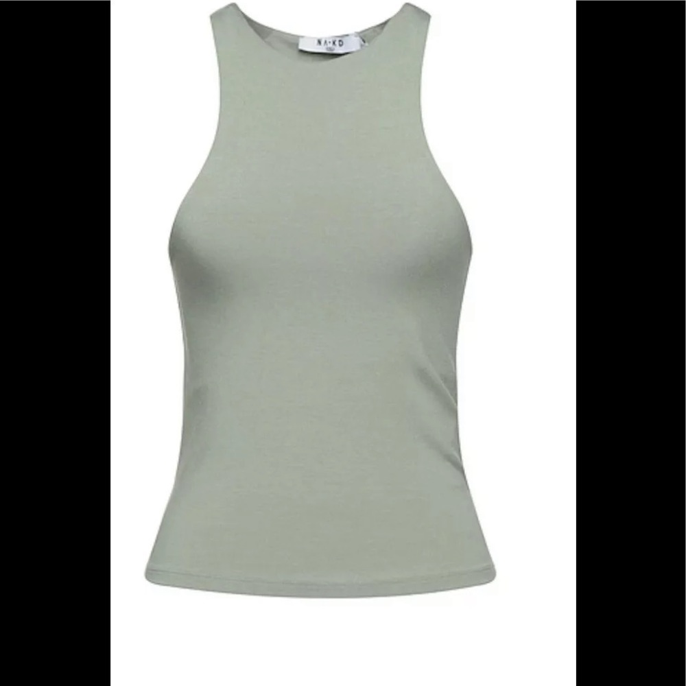 NA-KD Italian Brand tank top pistachio green size S